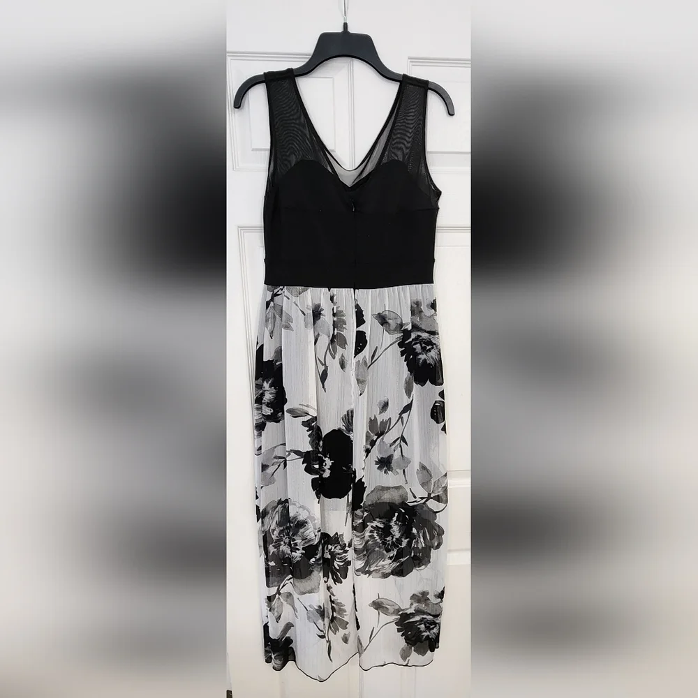 Alexa B Nites Black Dress with Printed Overlay  Size US 6 - Picture 3 of 8